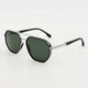 Midnight Sovereign – Black & Silver with Dark Green Lenses, Sunglasses UV400 Protection Unisex Premium Frame Modern Luxury Design
