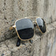 Obsidian Commander – Black & Gold Aviator Sunglasses UV400 Protection Unisex Luxury Frame Premium Metal Design