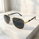 Imperial Vanta – Gold Square Aviator Sunglasses UV400 Protection Unisex Textured Luxury Arms