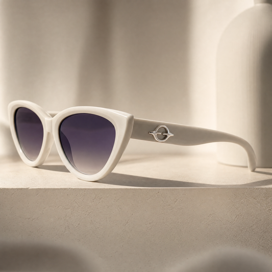 Ivory Aura White Cat-Eye  -UV400 Protection
