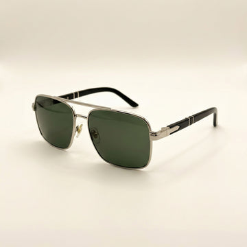 Emerald Baron – Silver & Black Aviator Sunglasses UV400 Protection Unisex Luxury Frame Premium Metal Design